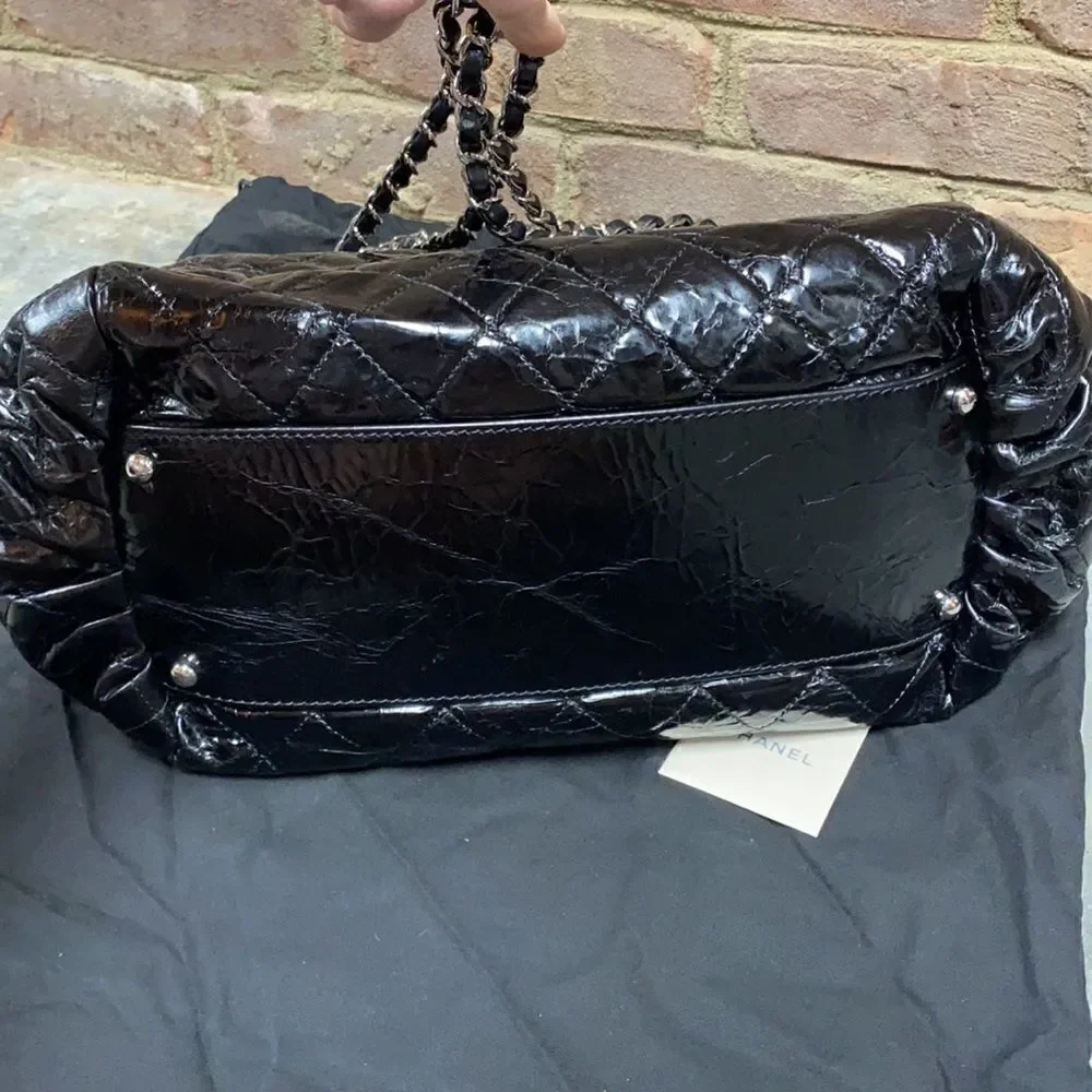Chanel Authentic Portobello Black Quilted Calfskin Tote Bag